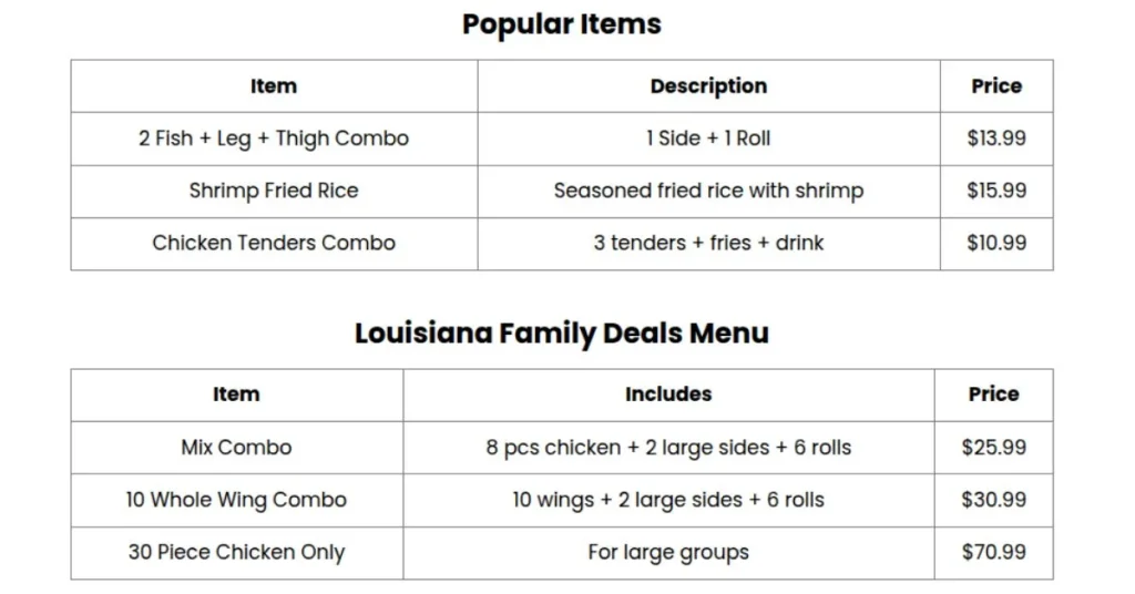 Louisiana-Fried-Chicken-Popular-Menu-Items